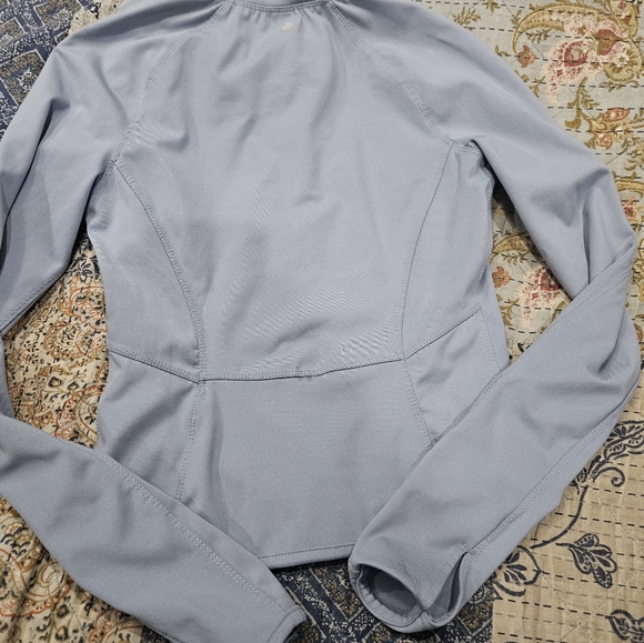 Yogalicious Lux Crop Zip Up Women's Light Blue Jacket - Picture 3 of 3